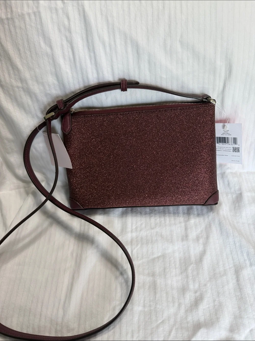 kate spade Glitter Bordeaux Crossbody and Wallet Set